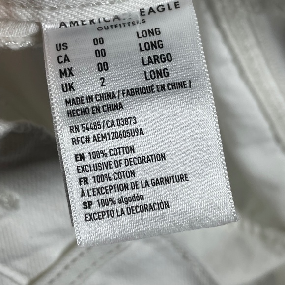 NEW American Eagle Outfitters Jeans Womens 00 white denim skinny preppy boho - Picture 9 of 13